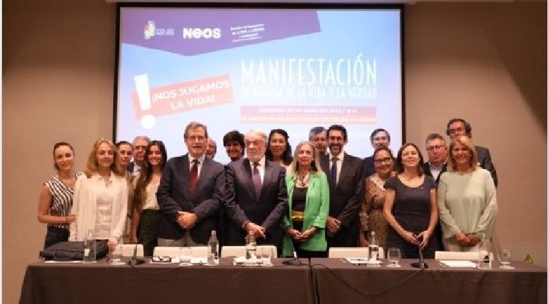 NEOS, junto a la Asamblea por la Vida, y junto a más de 200 instituciones, convocaron a una manifestación en Madrid, para el 26 de junio de 2022, contra la nueva ley del aborto aprobada por el gobierno social-comunista de España.